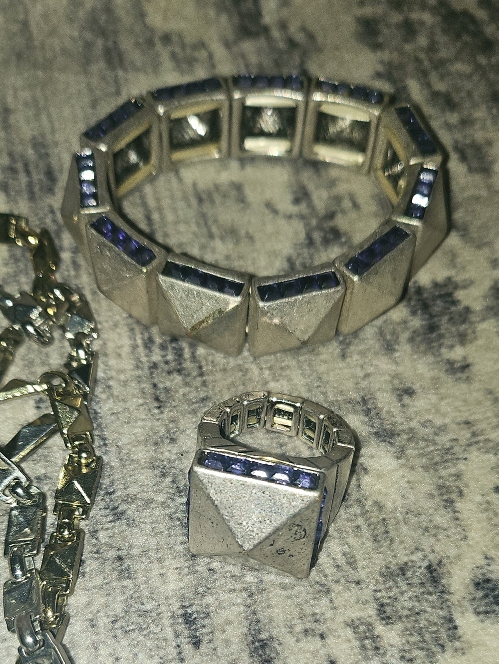 Jewelry Bundle 10 Items Mixed Metal Set Layered Chains & Bracelets Rings Earring - Picture 8 of 16